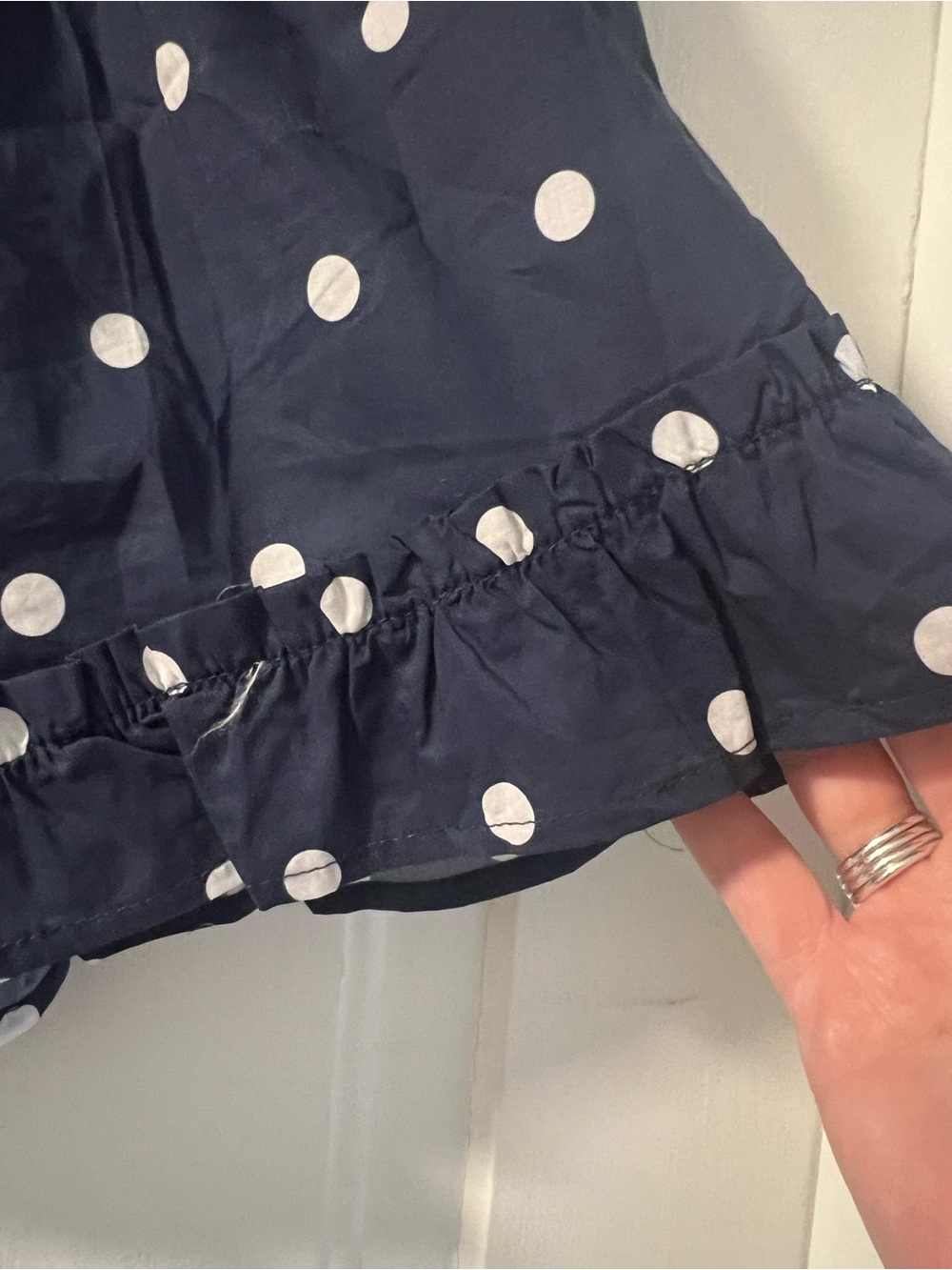 Peach Love California Navy Polka Dot Ruffle Two-Piece Set - Picture 2 of 6